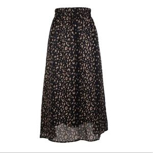 Leopard Print Chiffon Skirt